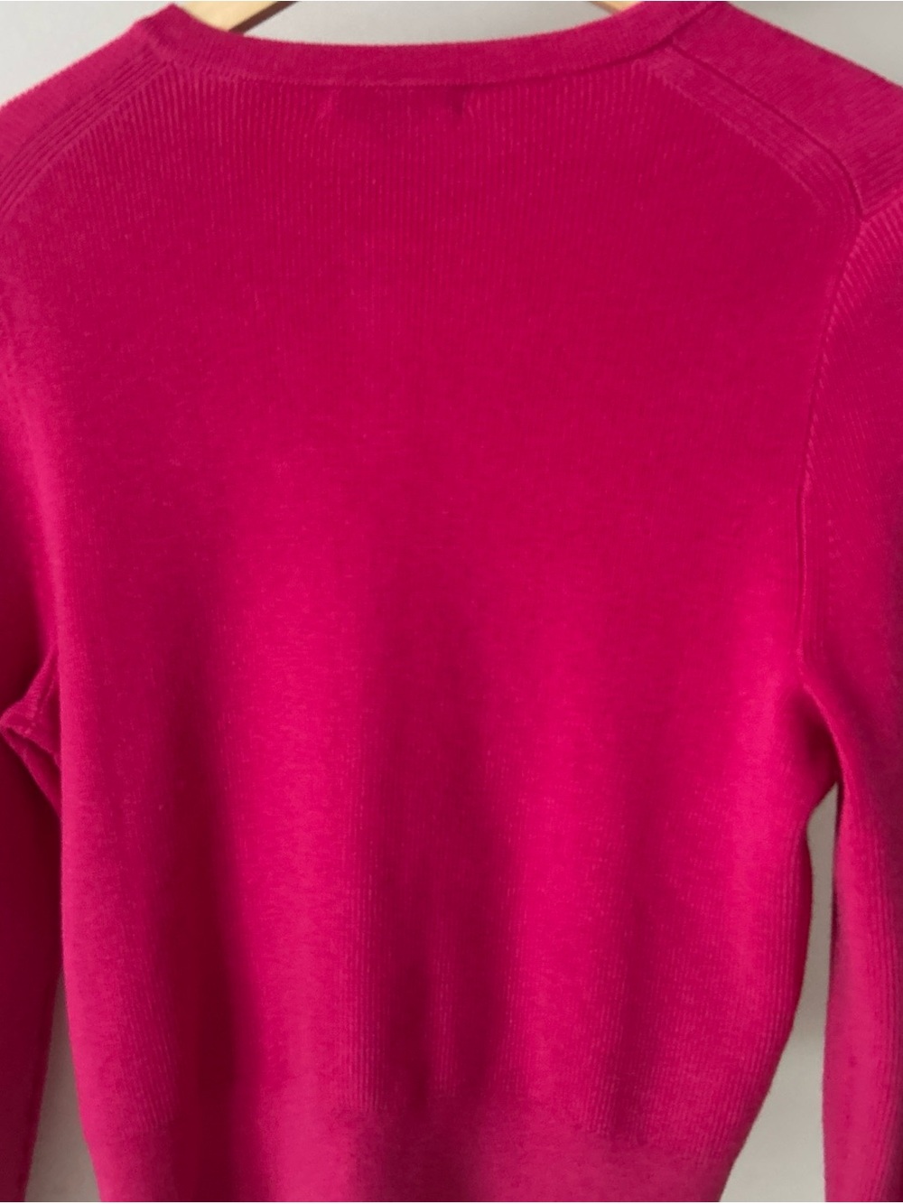 J. Crew Vintage Style Bright Strawberry Pink Button Front Crewneck Cardigan Sz M - Picture 12 of 16